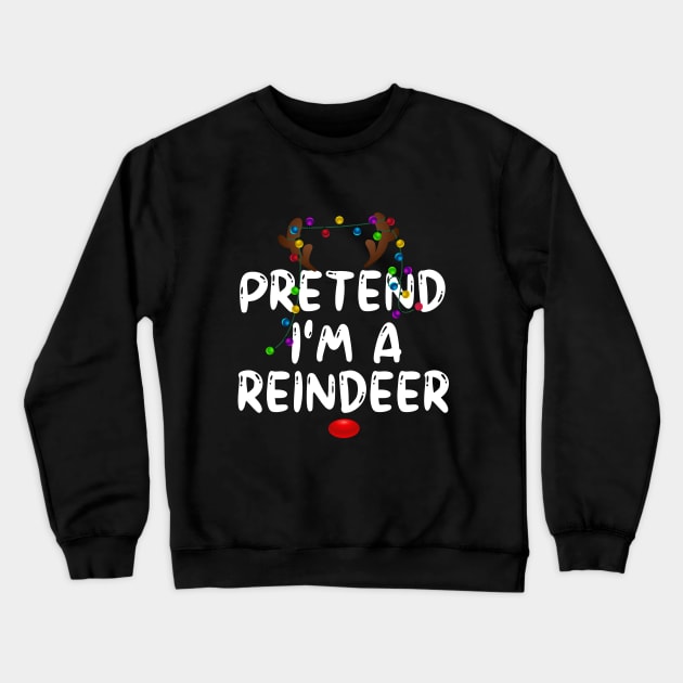 Pretend I'm A Reindeer Crewneck Sweatshirt by Bourdia Mohemad